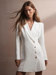 Mint Velvet White Blazer Mini Dress - Image 3 of 8