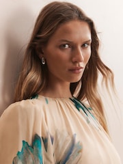 Mint Velvet Blue Palm Print Midi Dress - Image 6 of 8