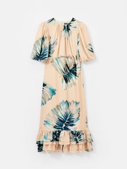 Mint Velvet Blue Palm Print Midi Dress - Image 7 of 8