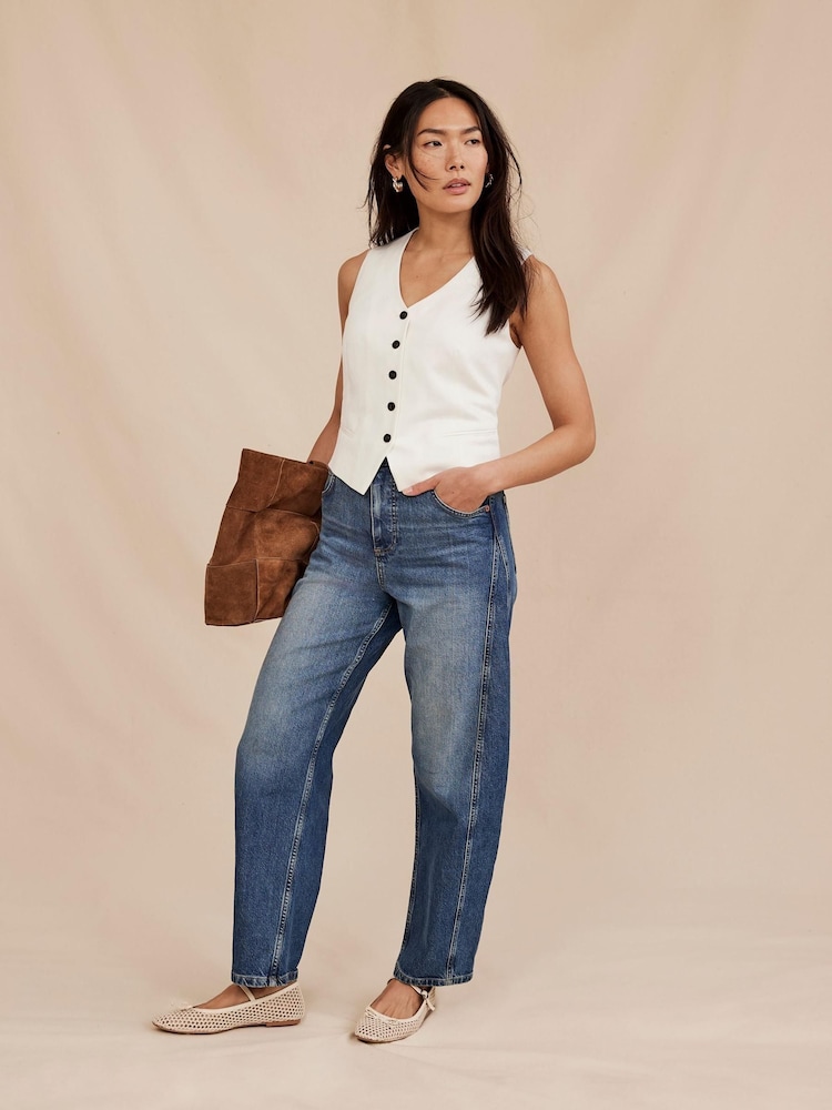 Mint Velvet Blue Barrel Leg Jeans - Image 2 of 8