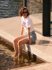 Mint Velvet White Heart Graphic Print T-Shirt - Image 3 of 6