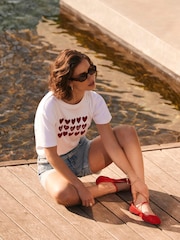 Mint Velvet White Heart Graphic Print T-Shirt - Image 4 of 6