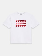 Mint Velvet White Heart Graphic Print T-Shirt - Image 5 of 6