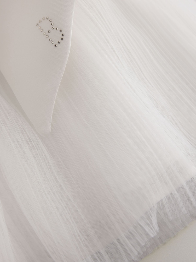 Baker by Ted Baker Cream Hotfix Scuba Mesh Double Skirted Dress - Image 10 of 10