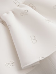 Baker by Ted Baker Cream Hotfix Scuba Mesh Double Skirted Dress - Image 8 of 10