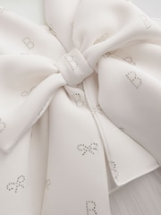 Baker by Ted Baker Cream Hotfix Scuba Mesh Double Skirted Dress - Image 9 of 10