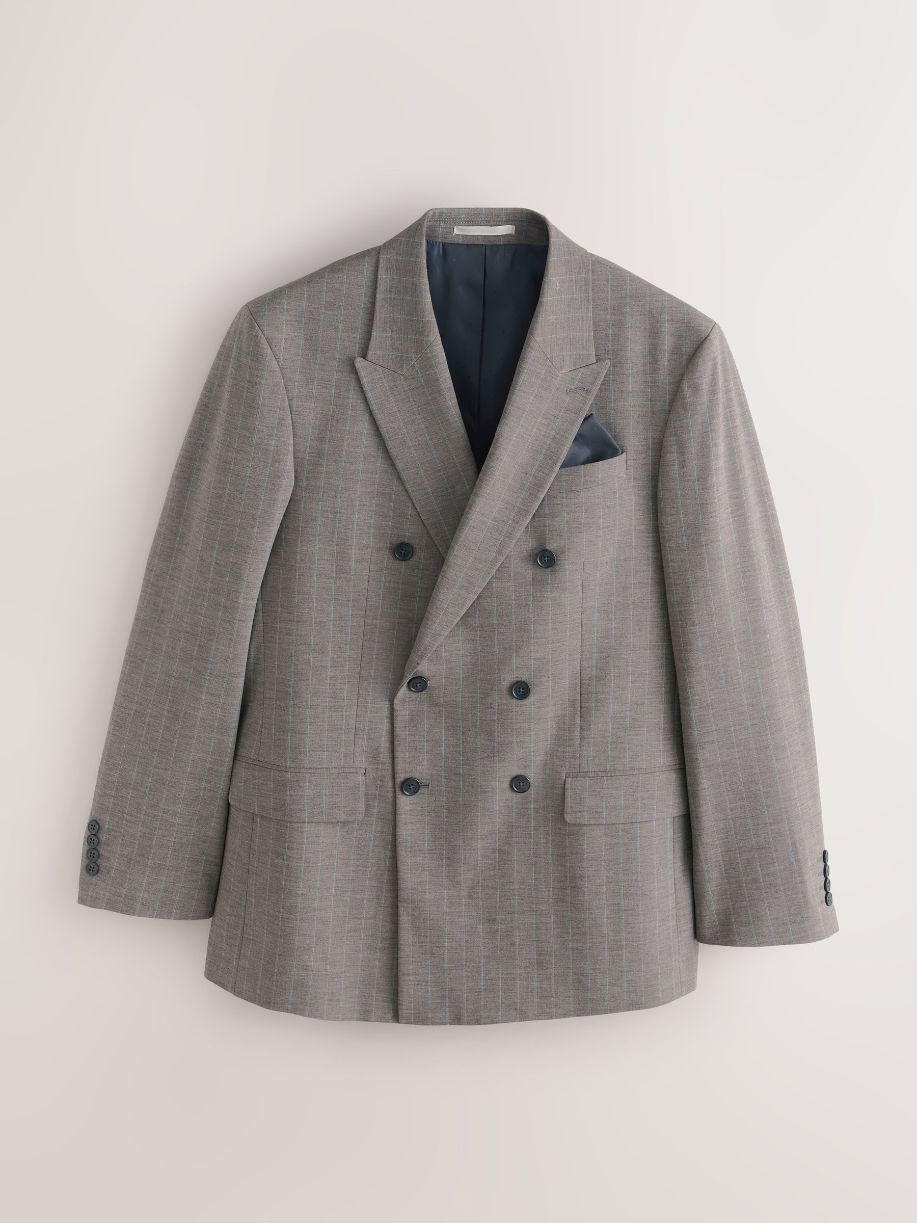 Buy Brown Loose Fit Striped Double Breasted Suit Jacket from Next USA