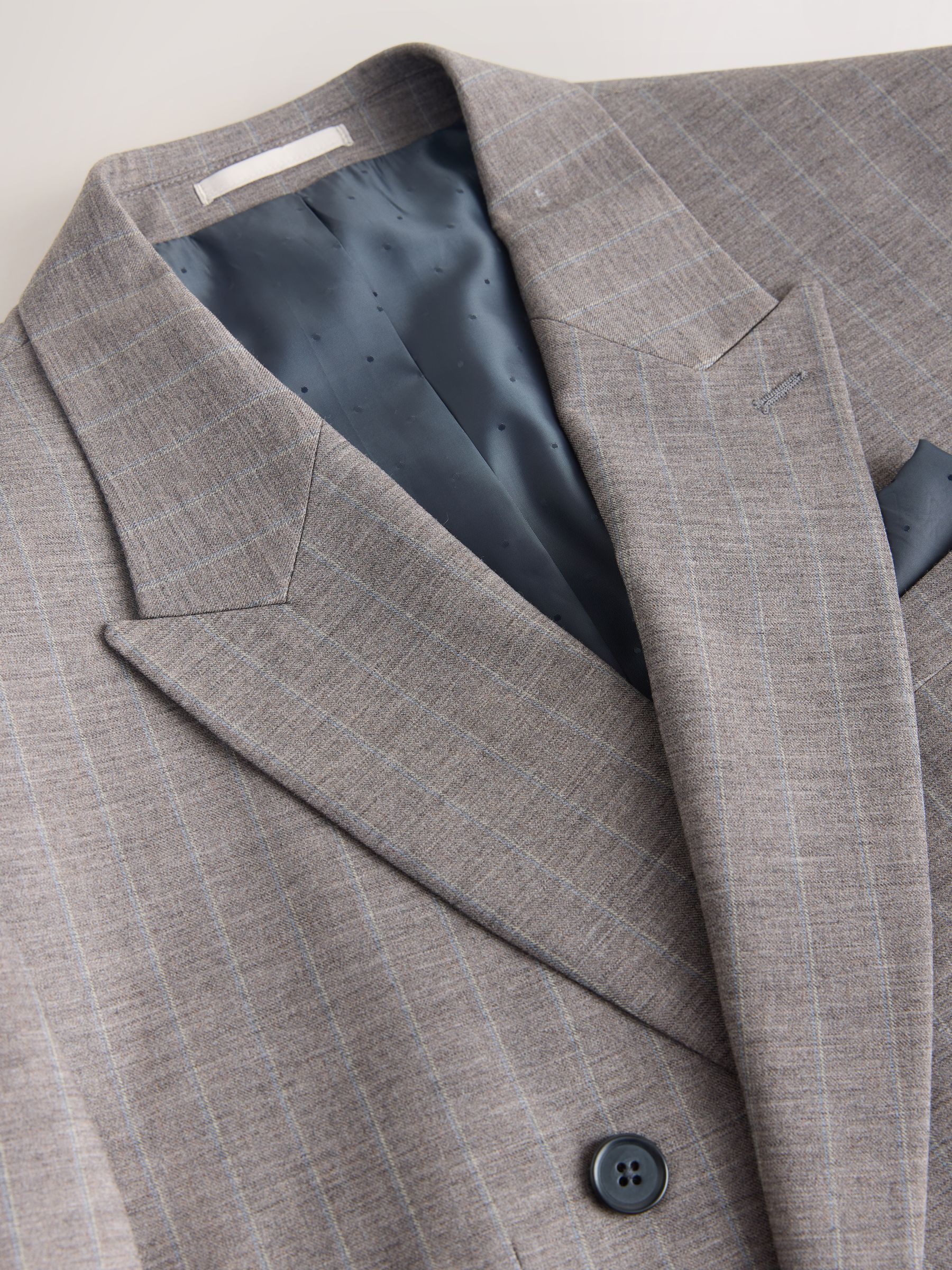 Buy Brown Loose Fit Striped Double Breasted Suit Jacket from Next USA