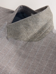 Brown Loose Fit Striped Double Breasted Suit Jacket - Image 8 of 10