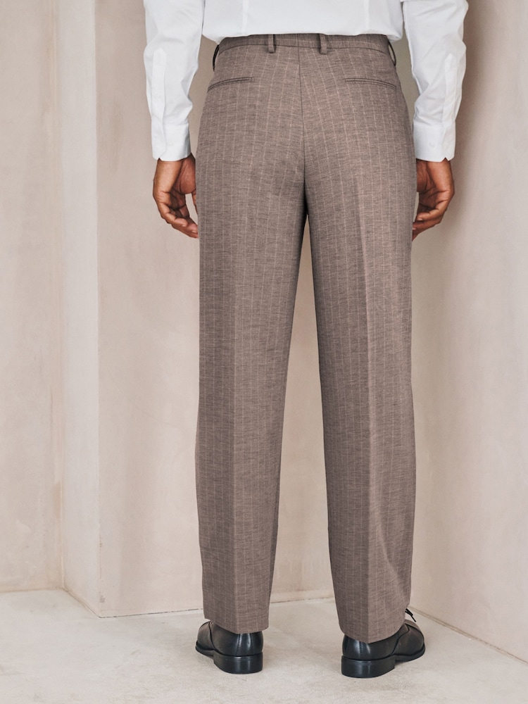 Brown Loose Fit Striped Trousers - Image 2 of 4