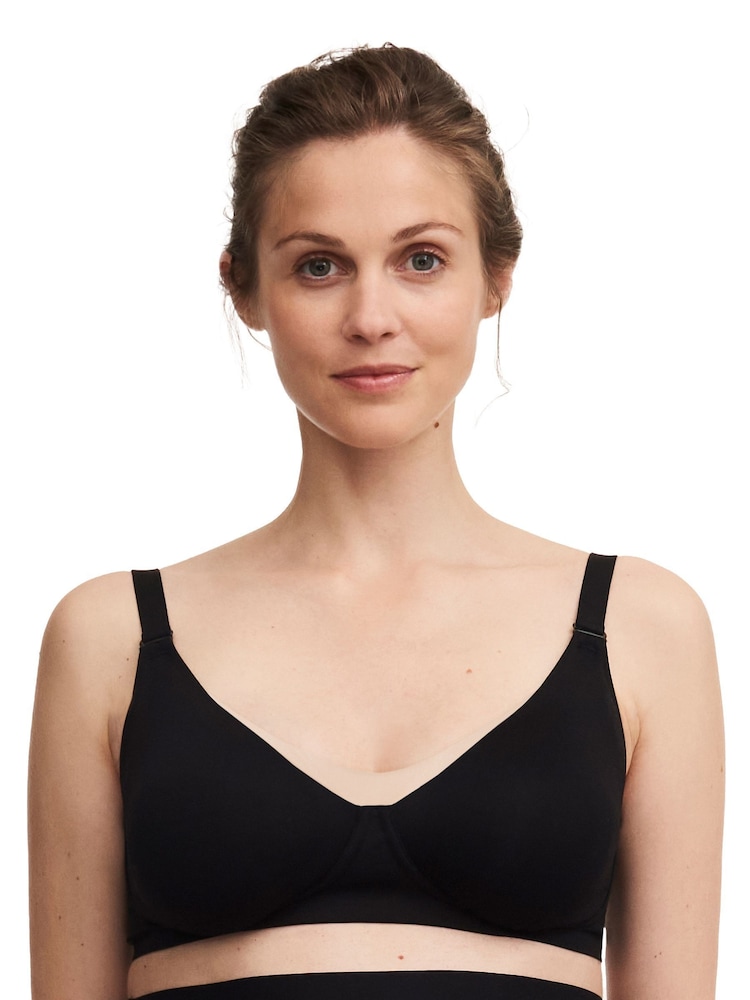 Negro - Chantelle Pure Maternity Smooth Non Wired Nursing Black Bra - Imagen 2 de 4