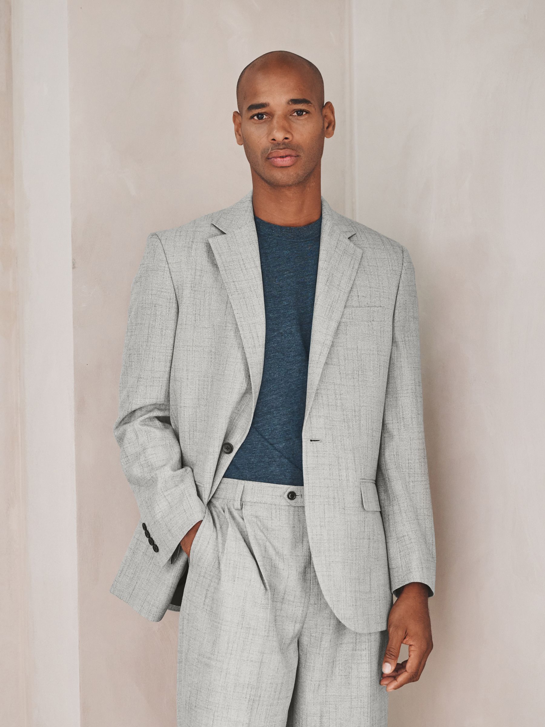 Buy Grey Loose Fit Textured Suit Jacket from Next USA