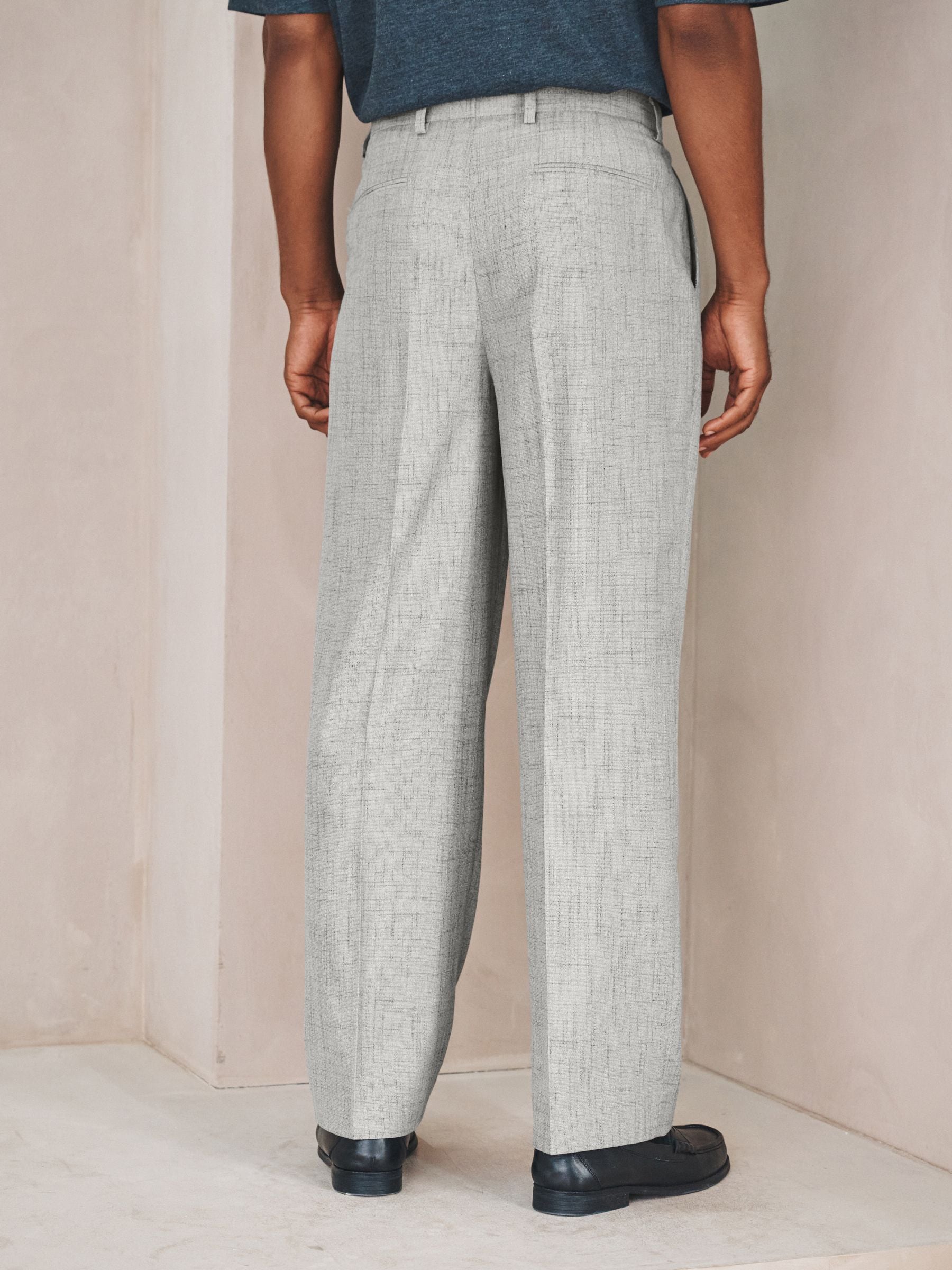 Buy Grey Loose Fit Textured Suit Trousers from Next USA