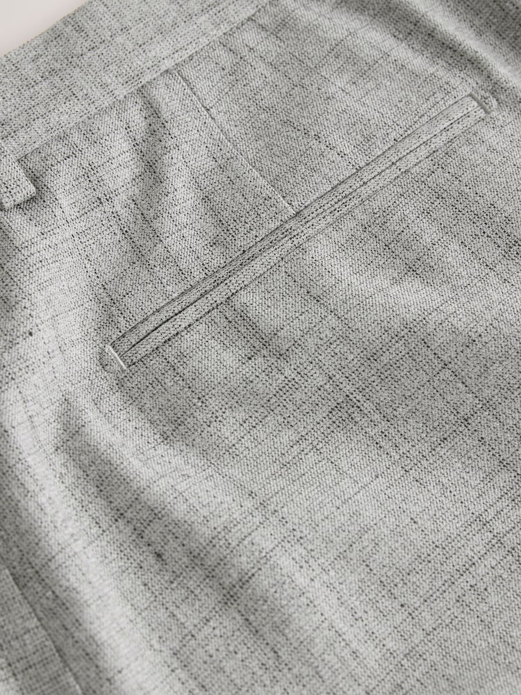 Grey Loose Fit Textured Suit Trousers - Image 9 of 9