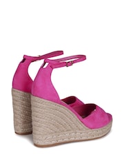Linzi Pink Gracio Rope Platform Espadrille Wedges With Wrap Around Ankle sandals - Image 4 of 4