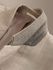 Neutral Slim Fit Signature Nova Fides 100% Italian Wool Suit Jacket - Image 10 of 12