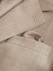 Neutral Slim Fit Signature Nova Fides 100% Italian Wool Suit Jacket - Image 11 of 12