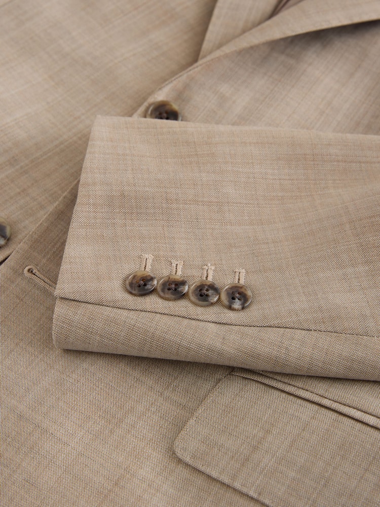 Neutral Slim Fit Signature Nova Fides 100% Italian Wool Suit Jacket - Image 12 of 12