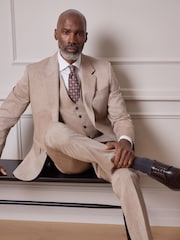 Neutral Slim Fit Signature Nova Fides 100% Italian Wool Suit Jacket - Image 3 of 6