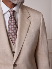 Neutral Slim Fit Signature Nova Fides 100% Italian Wool Suit Jacket - Image 6 of 6
