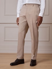 لون محايد - تلبيس ضيق - بنطلون بدلة تلبيس رشيق من صوف إيطالي 100% تشكيلة Signature Nova Fides - صورة 1 من 5