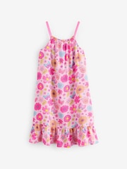 Angels By Accessorize Pink Girls Retro Floral Print Swing Dress - Image 1 of 1