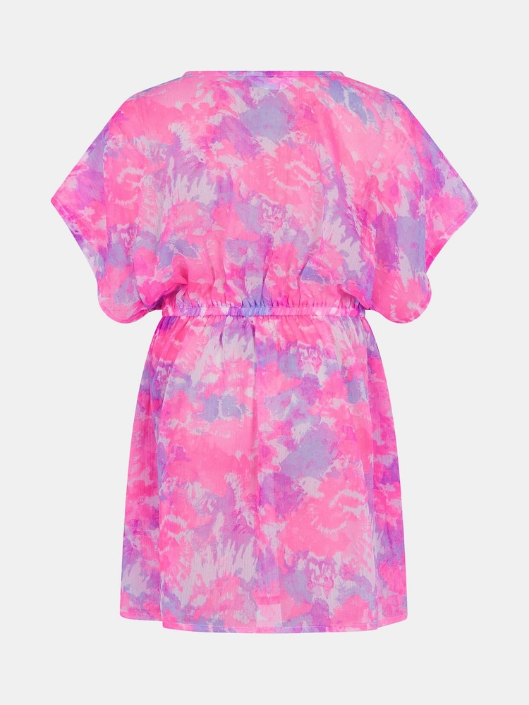 Angels By Accessorize Pink Girls Tie Dye Kaftan - Image 2 of 3 Angels By Accessorize Pink Girls Tie Dye Kaftan - Image 2 of 3