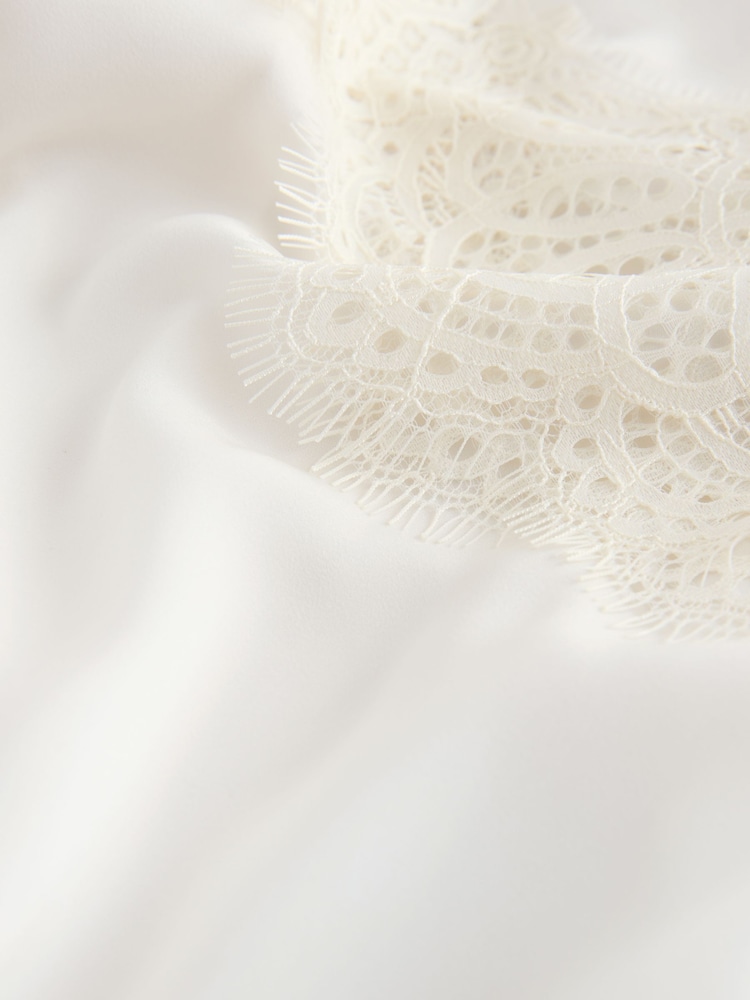 B by Ted Baker Ecru Satin Lace Bridal Robe - 圖片 10/10