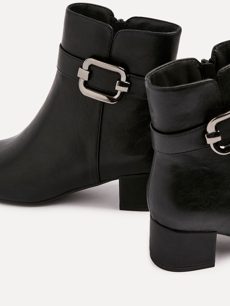 Linzi Black Daphne Block Heel Ankle Boots With Buckle Detail - Image 5 of 5 Linzi Black Daphne Block Heel Ankle Boots With Buckle Detail - Image 5 of 5