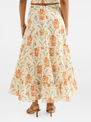 Forever New Cream Tilly Tiered Midi Skirt - Image 2 of 5