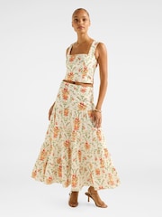 Forever New Cream Tilly Tiered Midi Skirt - Image 5 of 5