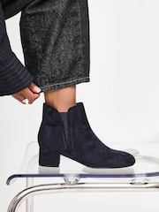 Linzi Blue Manor Low Block Heeled Ankle Boots - Image 1 of 5