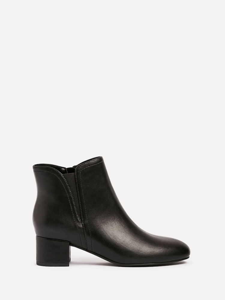 Linzi Black Manor Low Block Heeled Ankle Boots - Image 1 of 4