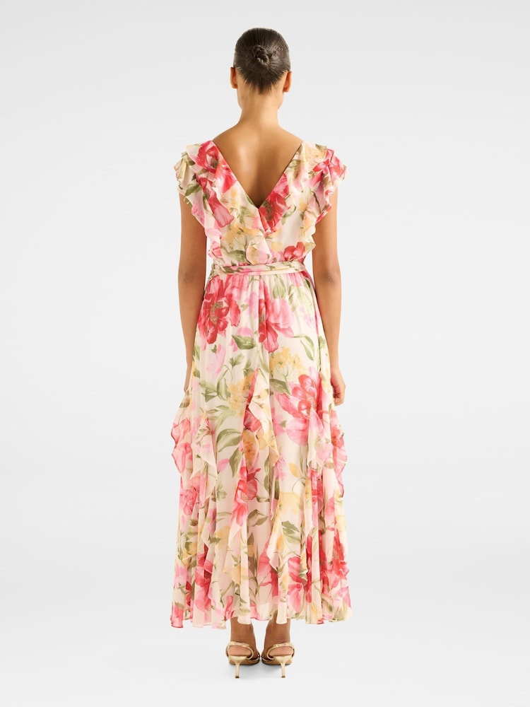 Forever New Pink Naya Ruffle Midi Dress - Image 2 of 4