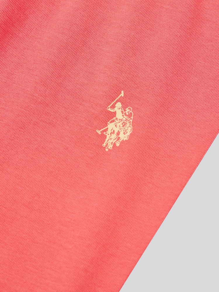 U.S. Polo Assn. Orange Girls Stripe T-Shirt and Leggings Set - Image 5 of 5