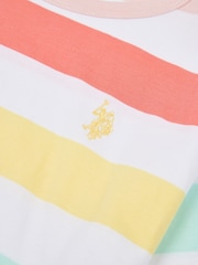 U.S. Polo Assn. White Girls Stripe T-Shirt and Shorts Set - Image 4 of 5