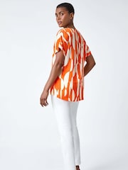 Roman Geometric Print Woven Blouse - Imagen 3 de 5
