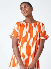 Roman Geometric Print Woven Blouse - Imagen 4 de 5