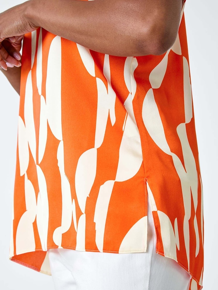 Roman Geometric Print Woven Blouse - Imagen 5 de 5