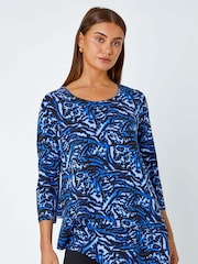 Roman Blue Animal Asymmetric Layer Stretch T-Shirt - Image 1 of 5
