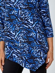 Roman Blue Animal Asymmetric Layer Stretch T-Shirt - Image 5 of 5