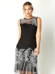 Roman Black Embellished Flapper Dress - Image 2 of 4
