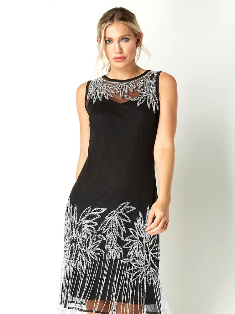 Roman Black Embellished Flapper Dress - Image 2 of 4