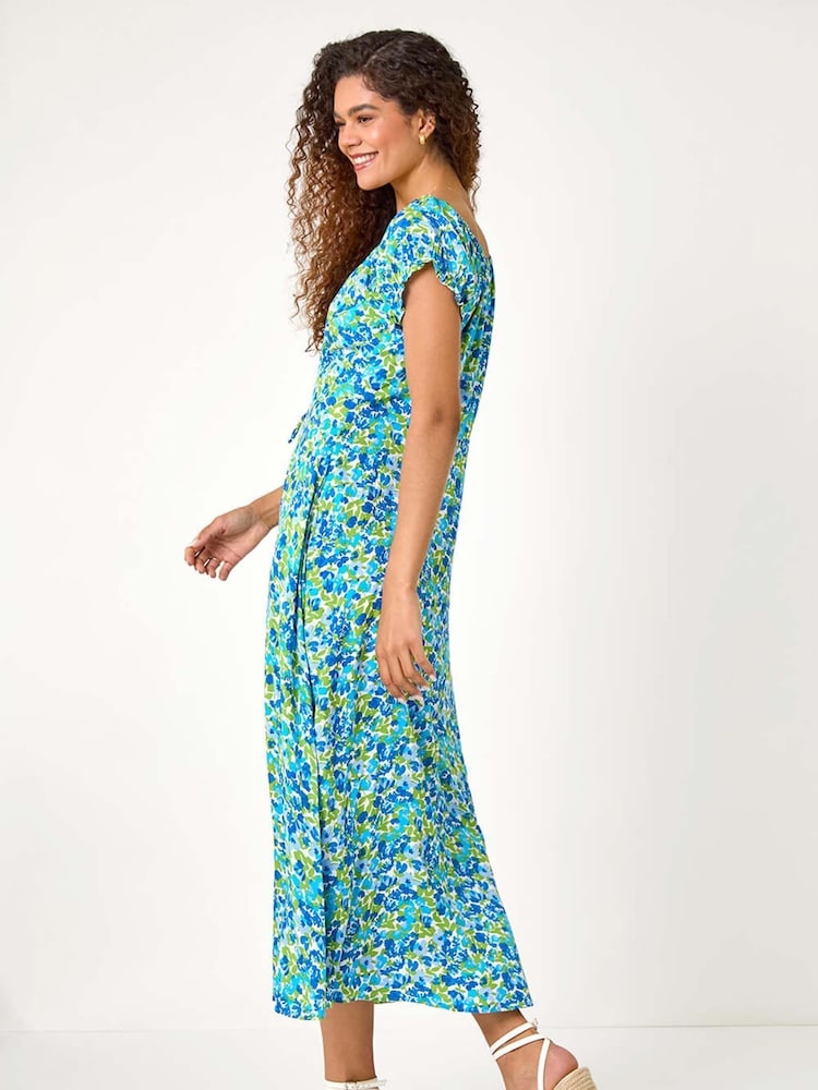 Buy Roman Blue Lace-Up Detail Floral Print Bardot Dress from Next Canada Buy Roman Blue Lace-Up Detail Floral Print Bardot Dress from Next Canada