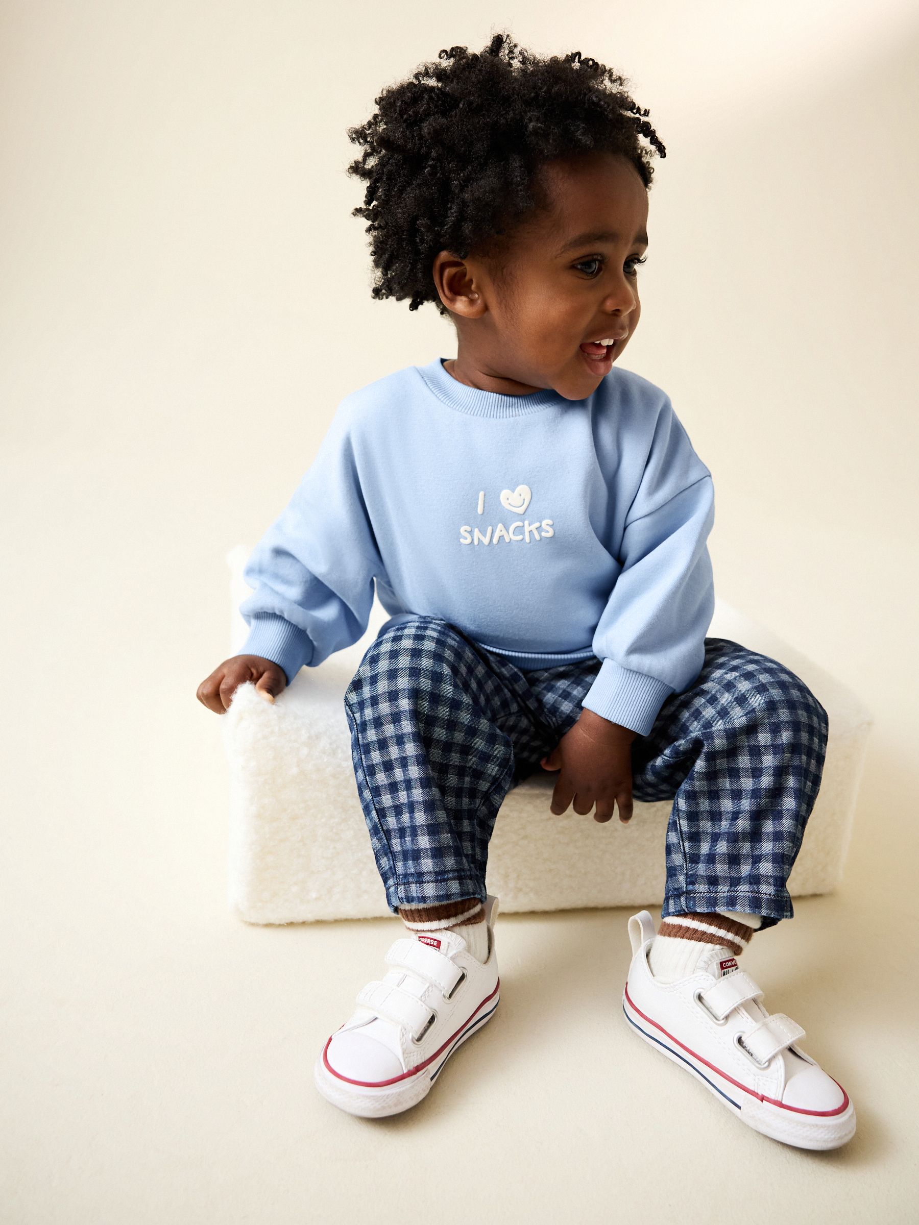Buy Blue I Love Snacks Crew Neck Sweatshirt (3mths-7yrs) from Next USA