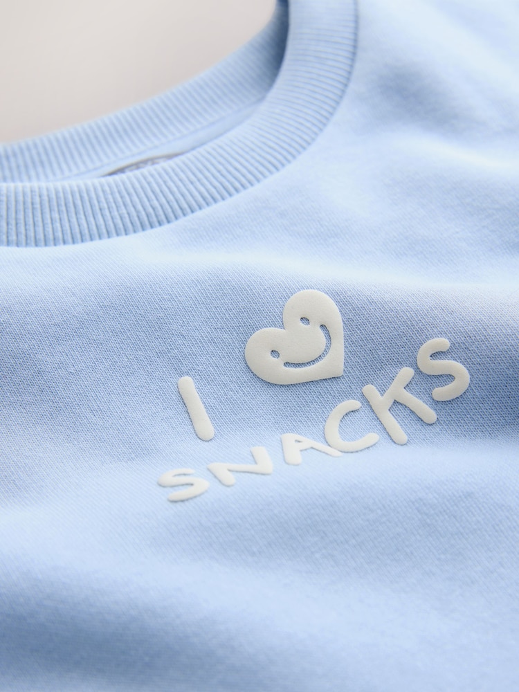 Blue I Love Snacks All-Over Print Crew Neck Sweatshirt (3mths-7yrs) - Image 8 of 8 Blue I Love Snacks All-Over Print Crew Neck Sweatshirt (3mths-7yrs) - Image 8 of 8