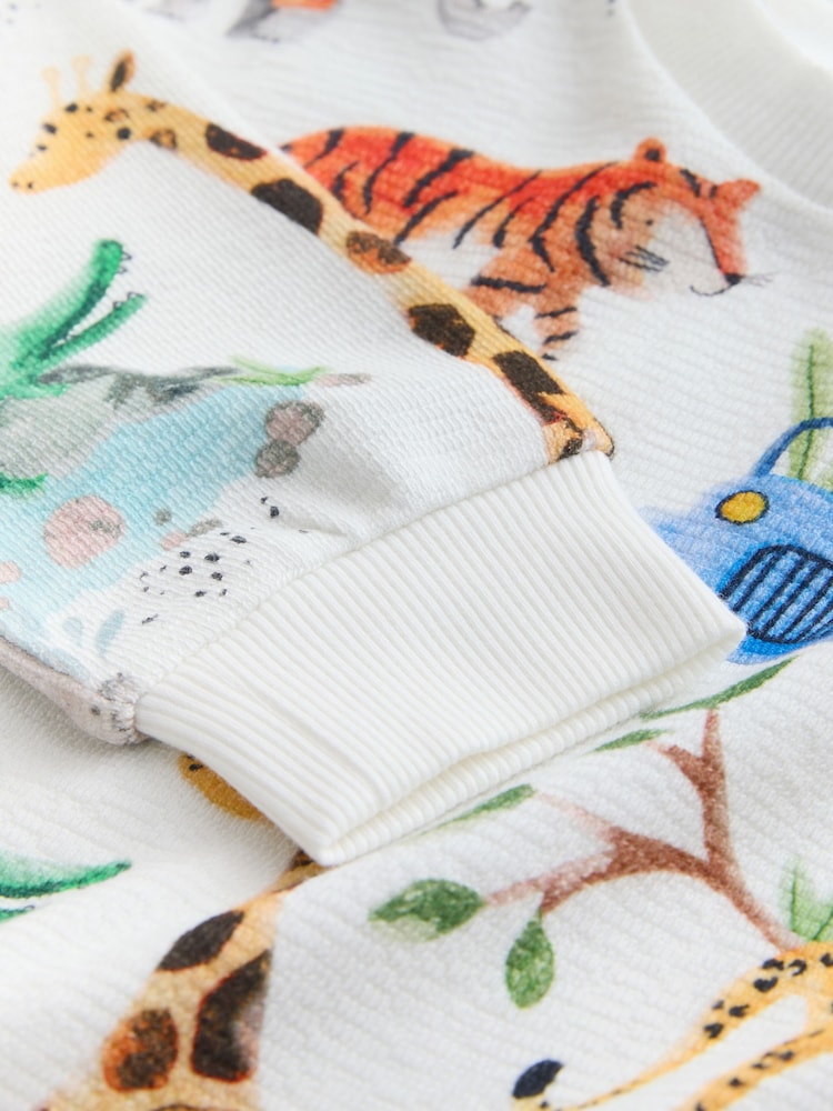 Watercolour Animals All-Over Print Crew Neck Sweatshirt (3mths-7yrs) - Image 7 of 7