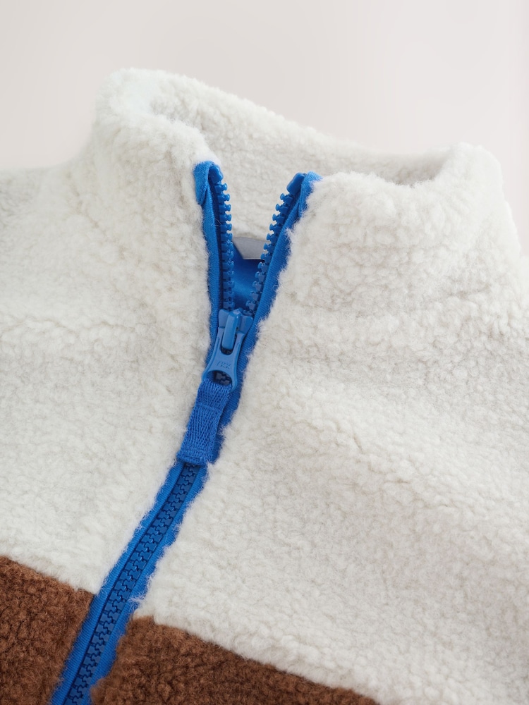 Colourblock Plain Funnel Neck Fleece Zip Through Fleece (3mths-7yrs) - Image 10 of 10 Colourblock Plain Funnel Neck Fleece Zip Through Fleece (3mths-7yrs) - Image 10 of 10