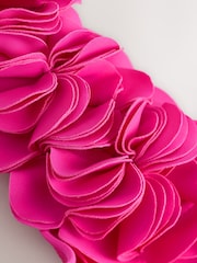 ფუქსია ვარდისფერი - Baker by Ted Baker Fuchsia Pink 3D Floral One Shoulder Swimsuit - სურათი 5 6-დან