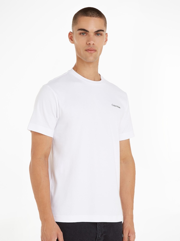 Calvin Klein White Cotton Interlock T-Shirt - Image 1 of 5
